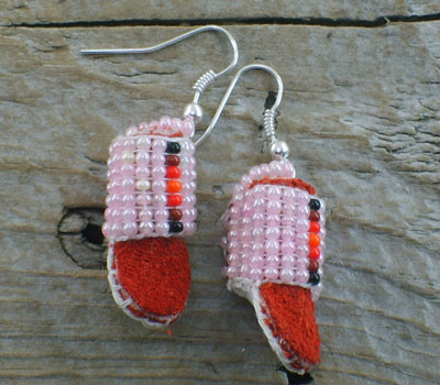 American Indian Beaded Moccasin Earrings E